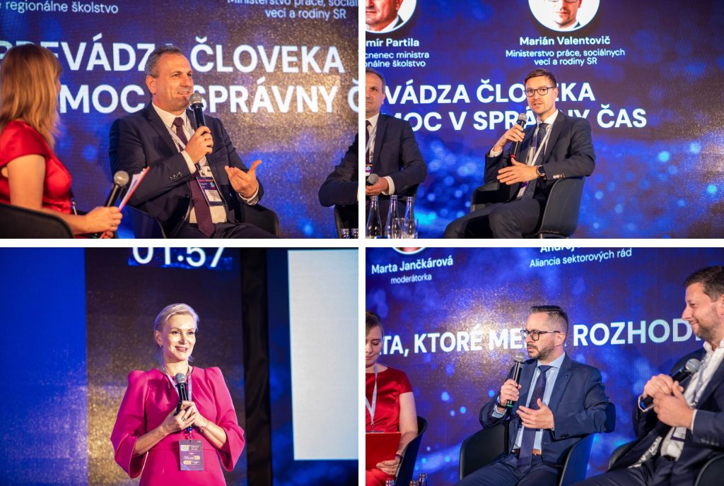 Momenty z konferencie ITAPA 2026. Zľava: Slavomír Partila, Marián Valentovič, Soňa Karabelli, Andrej Klimant